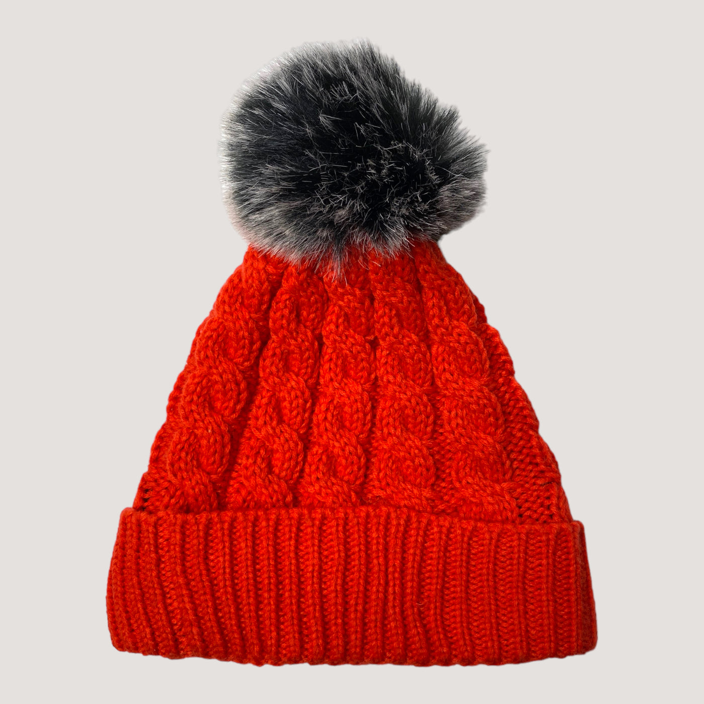 Halti knitted beanie with a pom, red | adult M