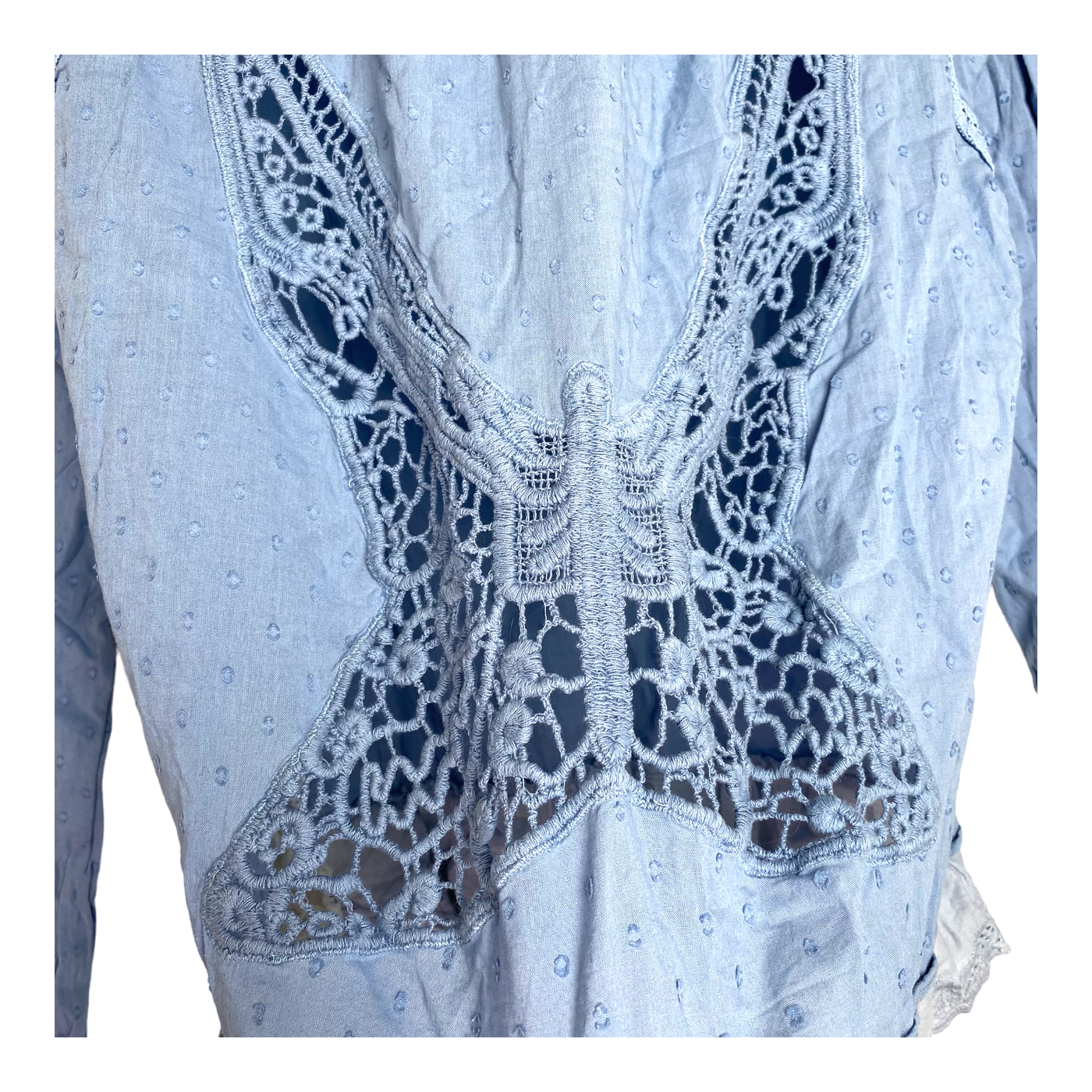 Odd Molly woven lace blouse, baby blue | woman S