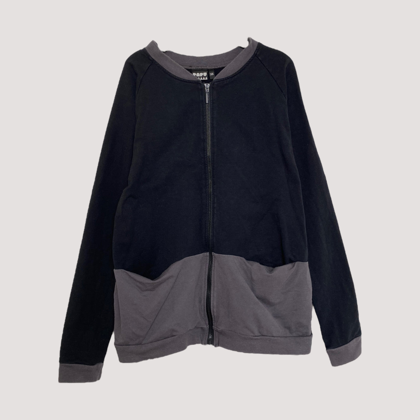 Papu zipper sweat jacket, black/grey | woman XS