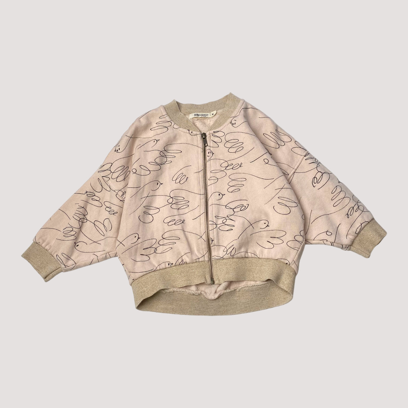 zip sweatshirt, bird | 110cm