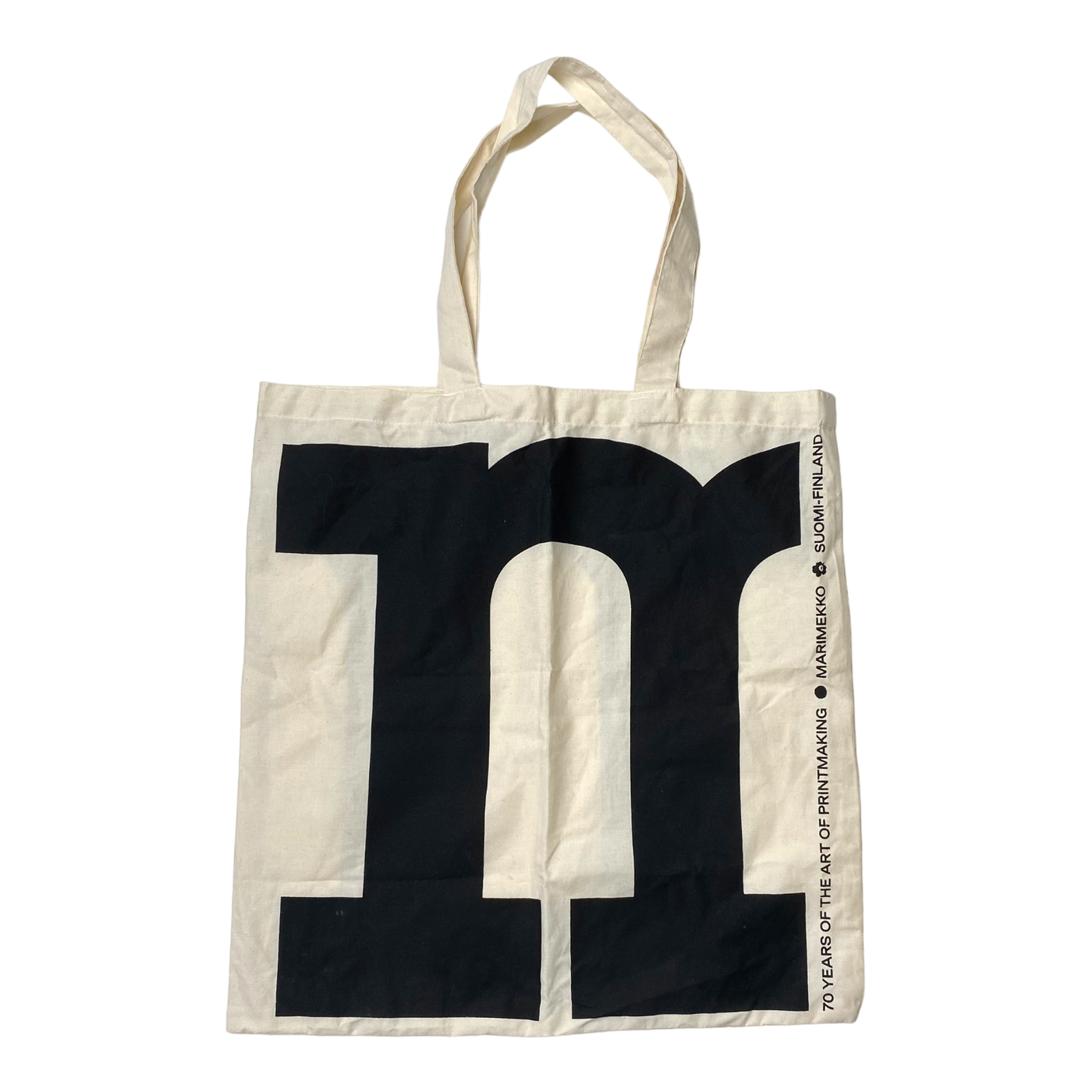 Marimekko canvas logo bag, black/white | onesize