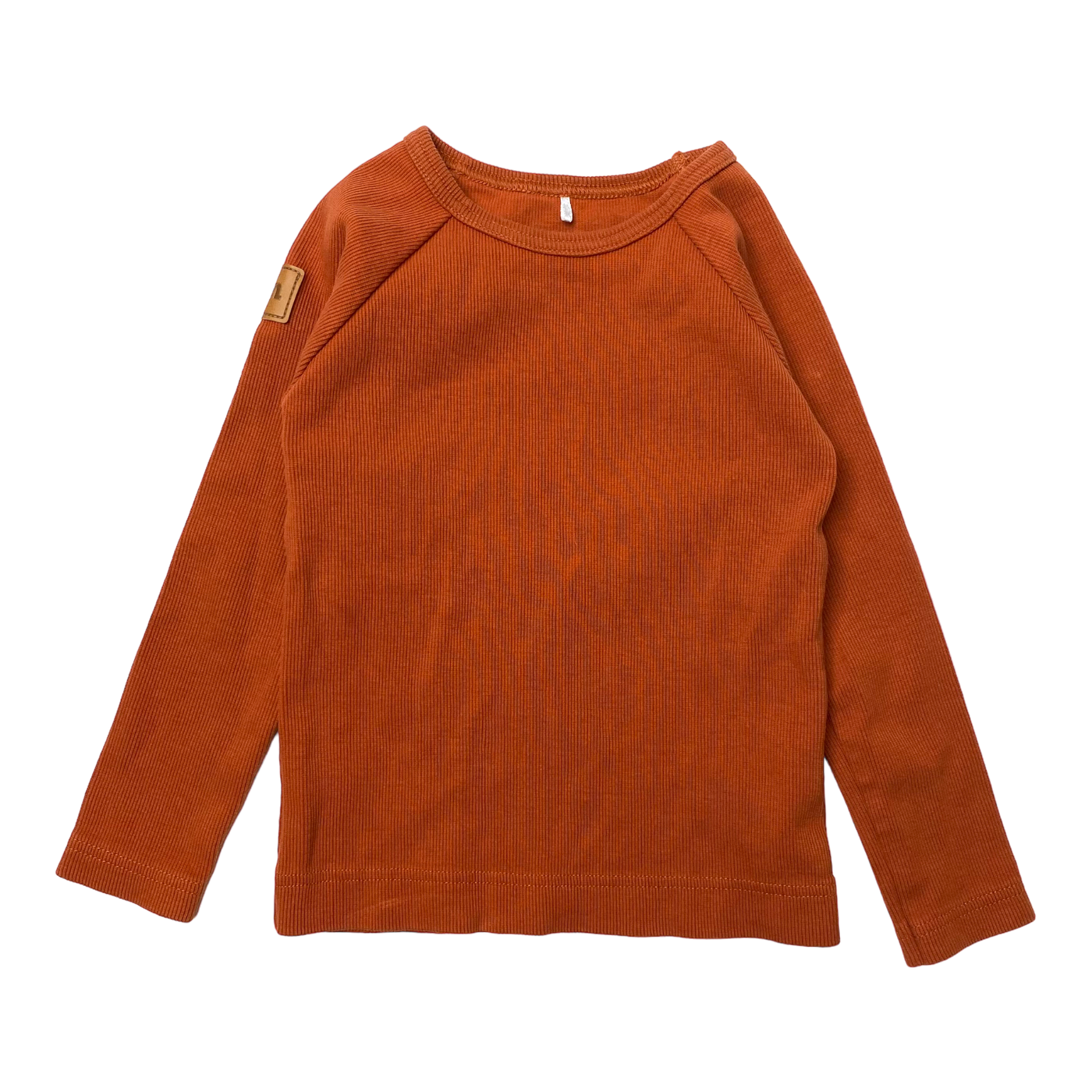 Metsola rib shirt, rust | 92cm