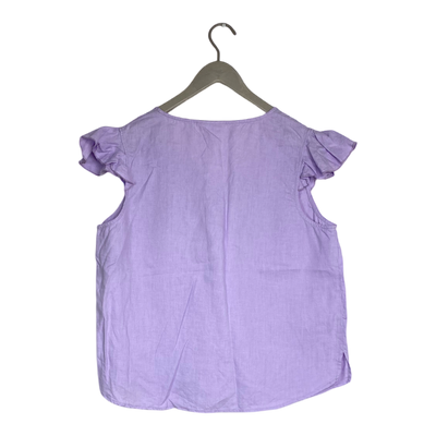 Nakoa classic linen frill shirt, lavender | woman XL