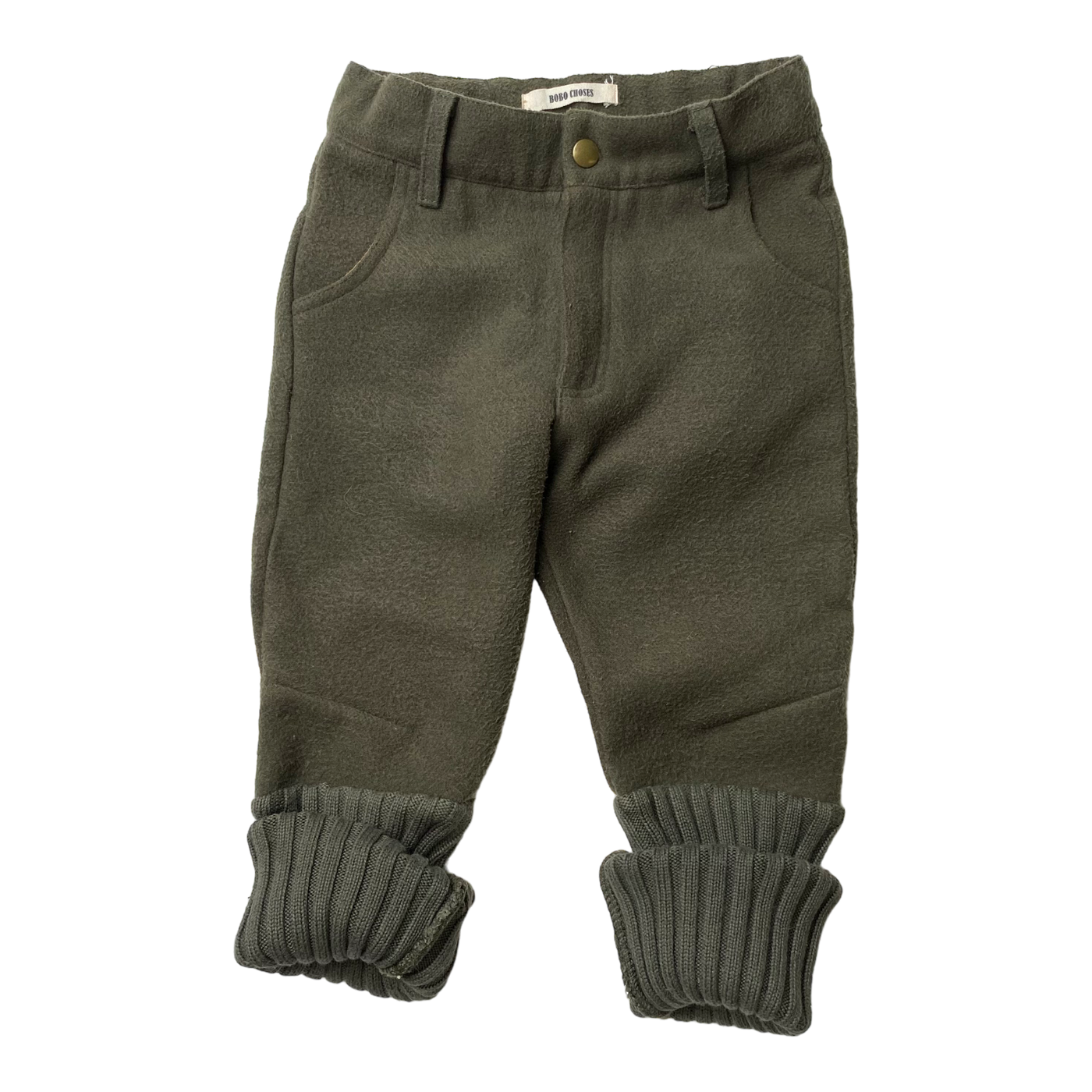 Bobo Choses vintage pants, hunter green | 2-3y