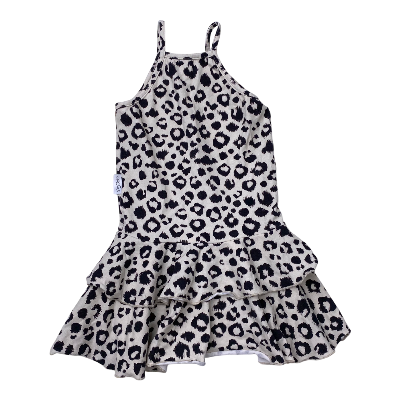 Gugguu spagetti frilla dress, cheetah | 98cm