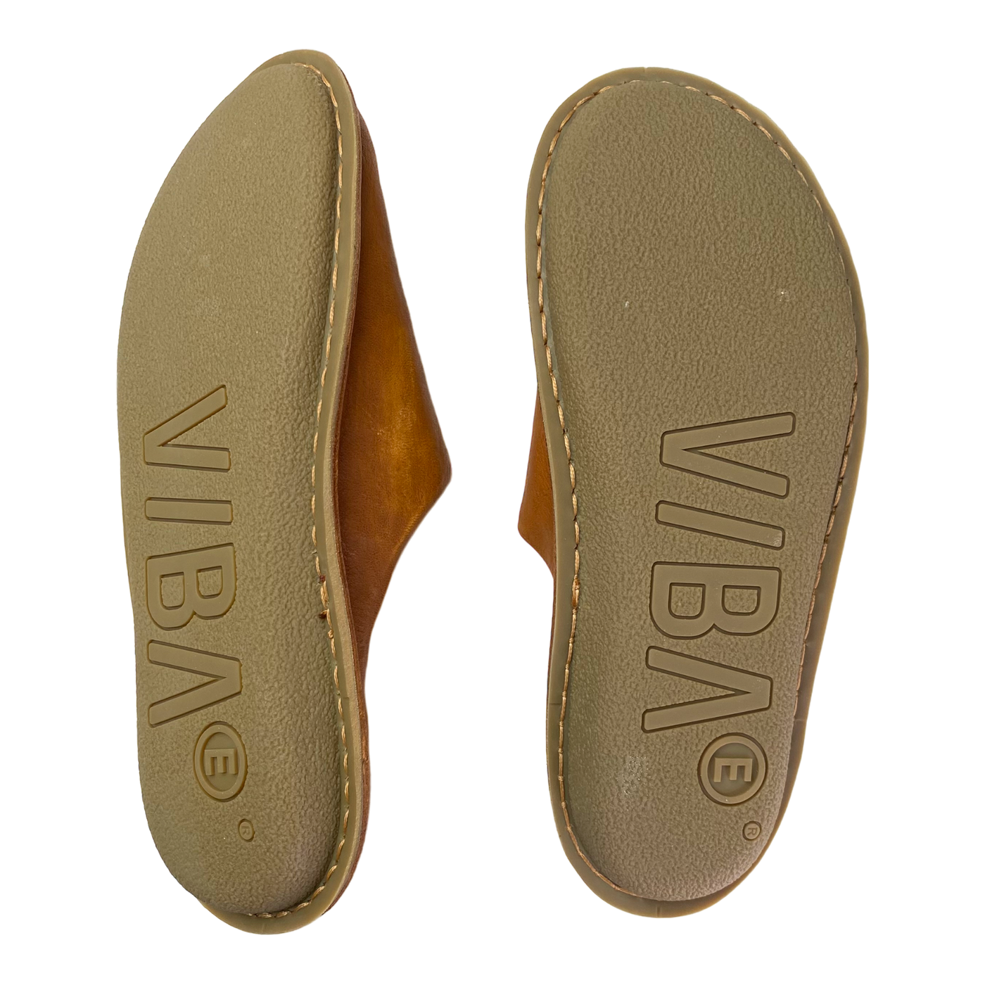 VIBAe Roma leather slippers, cognac brown | 43