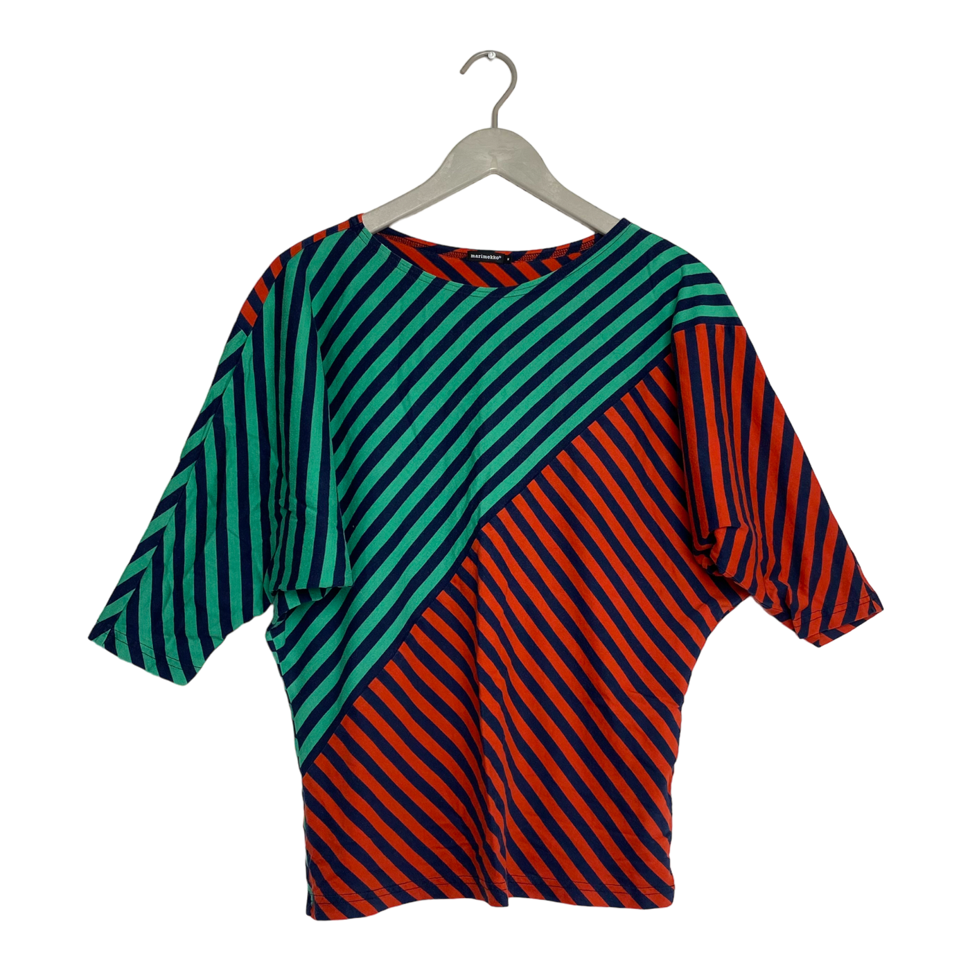 Marimekko prone shirt, red and green stripe | woman M