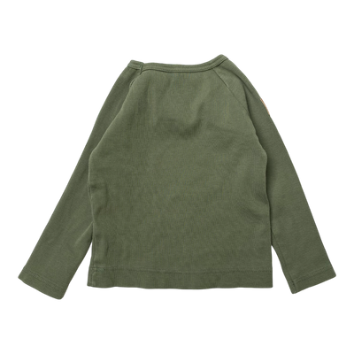 Metsola rib shirt, hunter green | 86cm