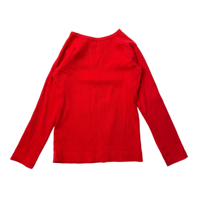Metsola rib shirt, red | 122cm
