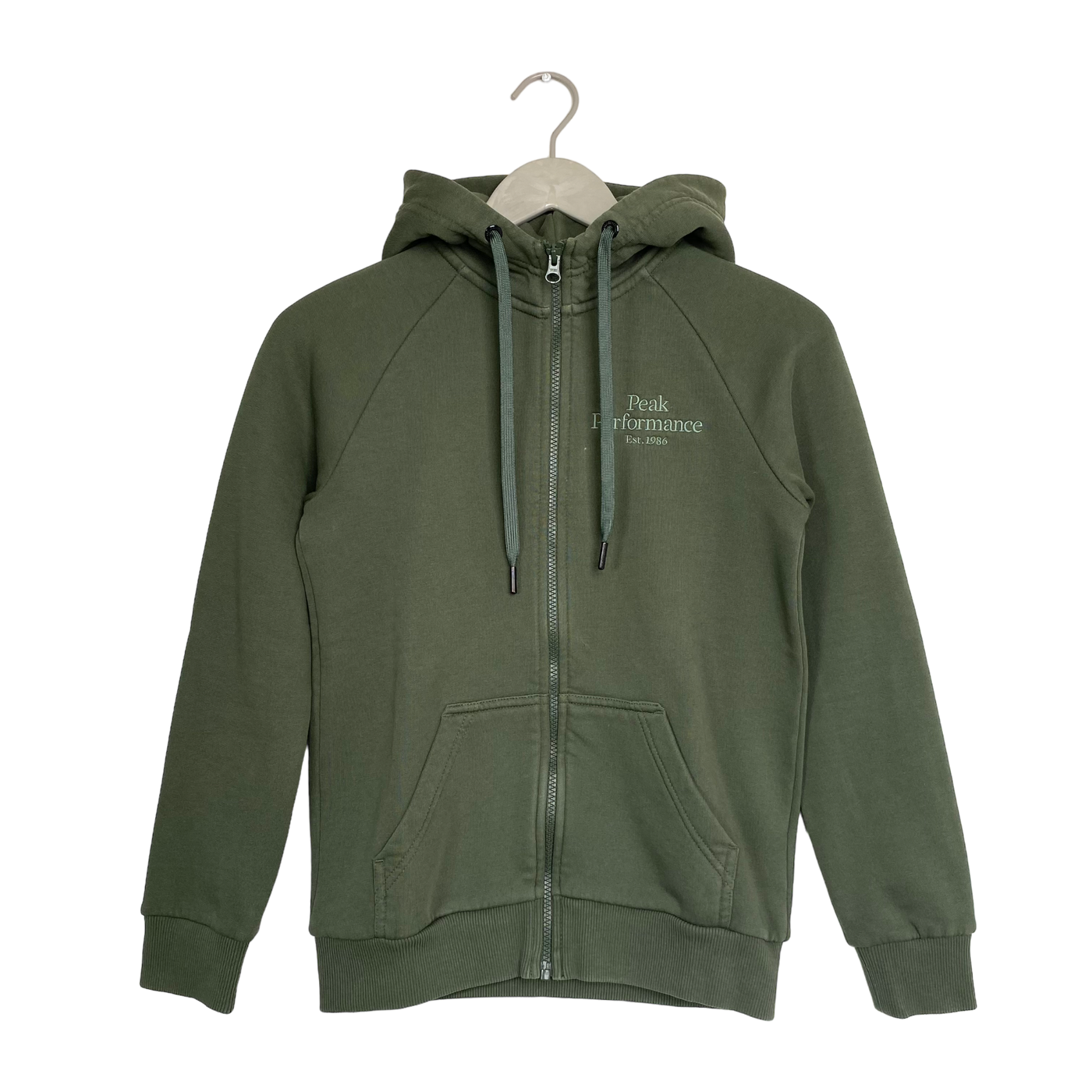 Peak Performance zip hoodie,  moss green| woman S