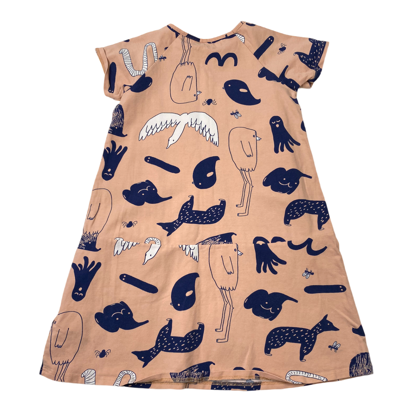 Papu t-shirt dress, peach | 134/140cm