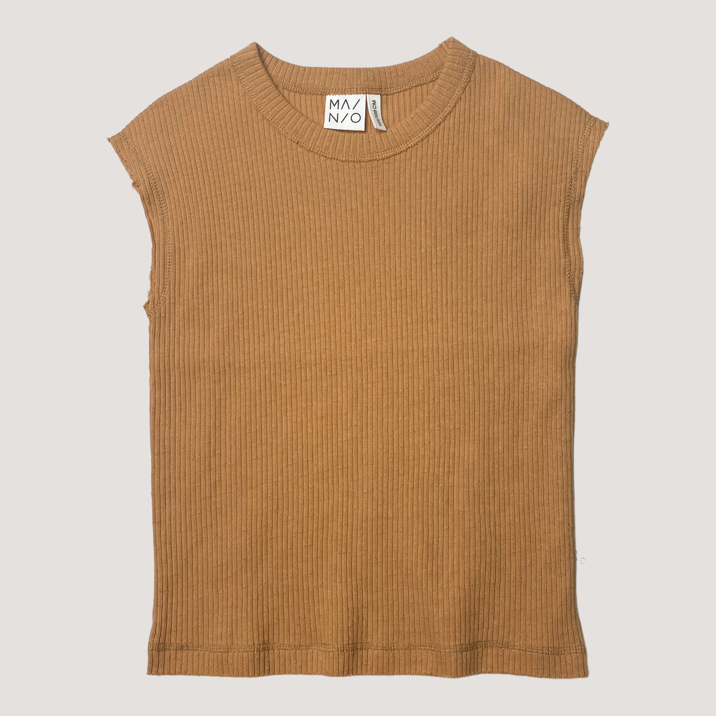 Mainio knitted t-shirt, caramel | 122/128cm