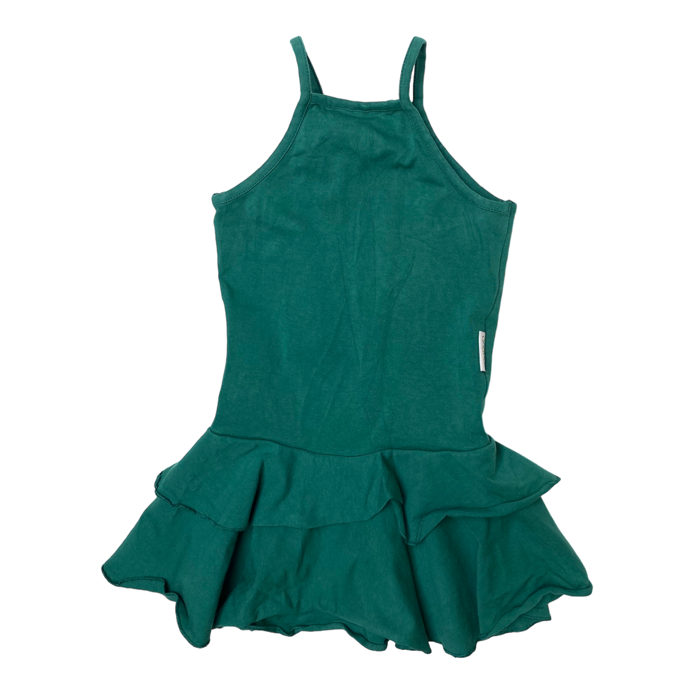 Gugguu spagetti frilla dress, forest green | 92cm