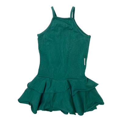 Gugguu spagetti frilla dress, forest green | 92cm