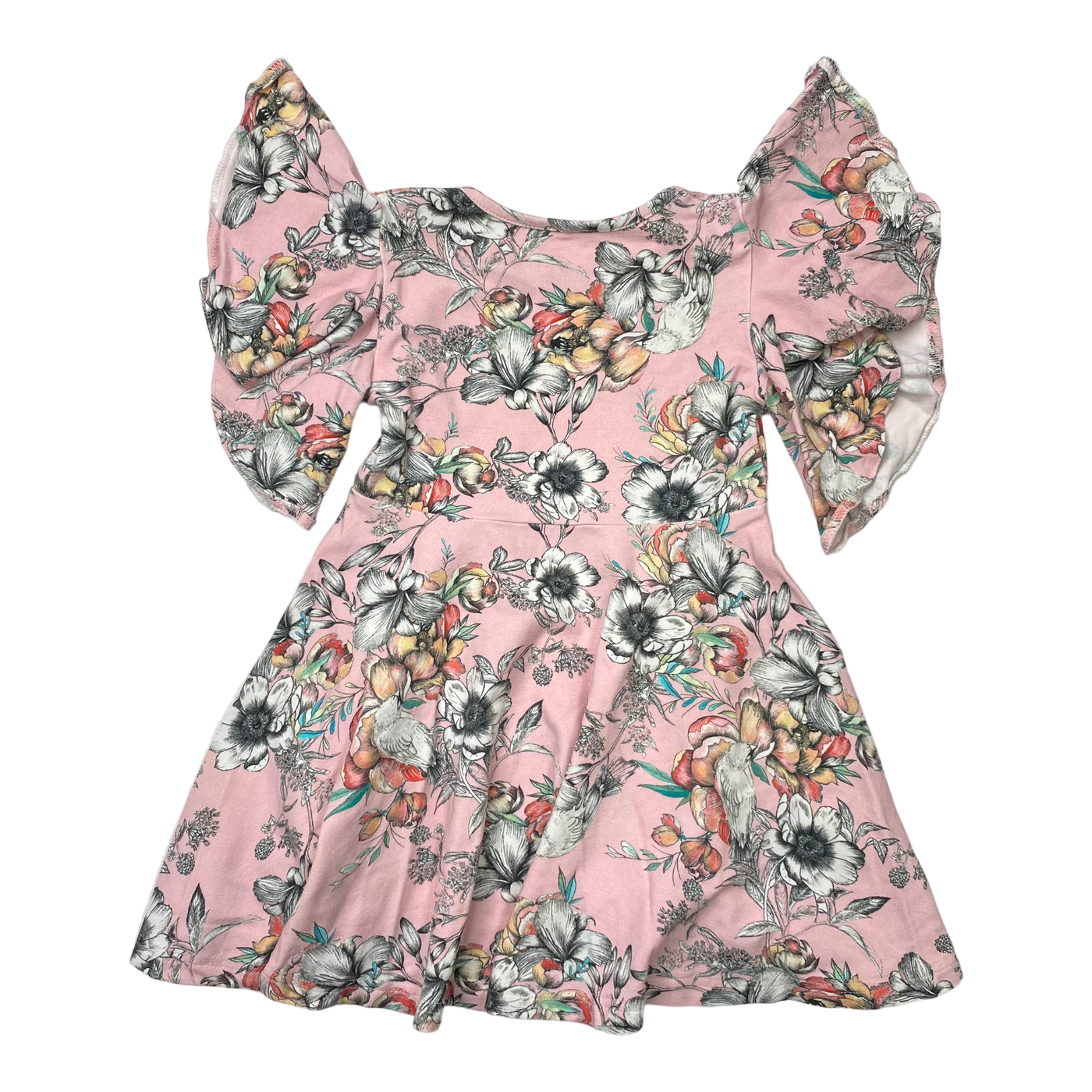 Metsola t-shirt dress, flower | 86/92cm