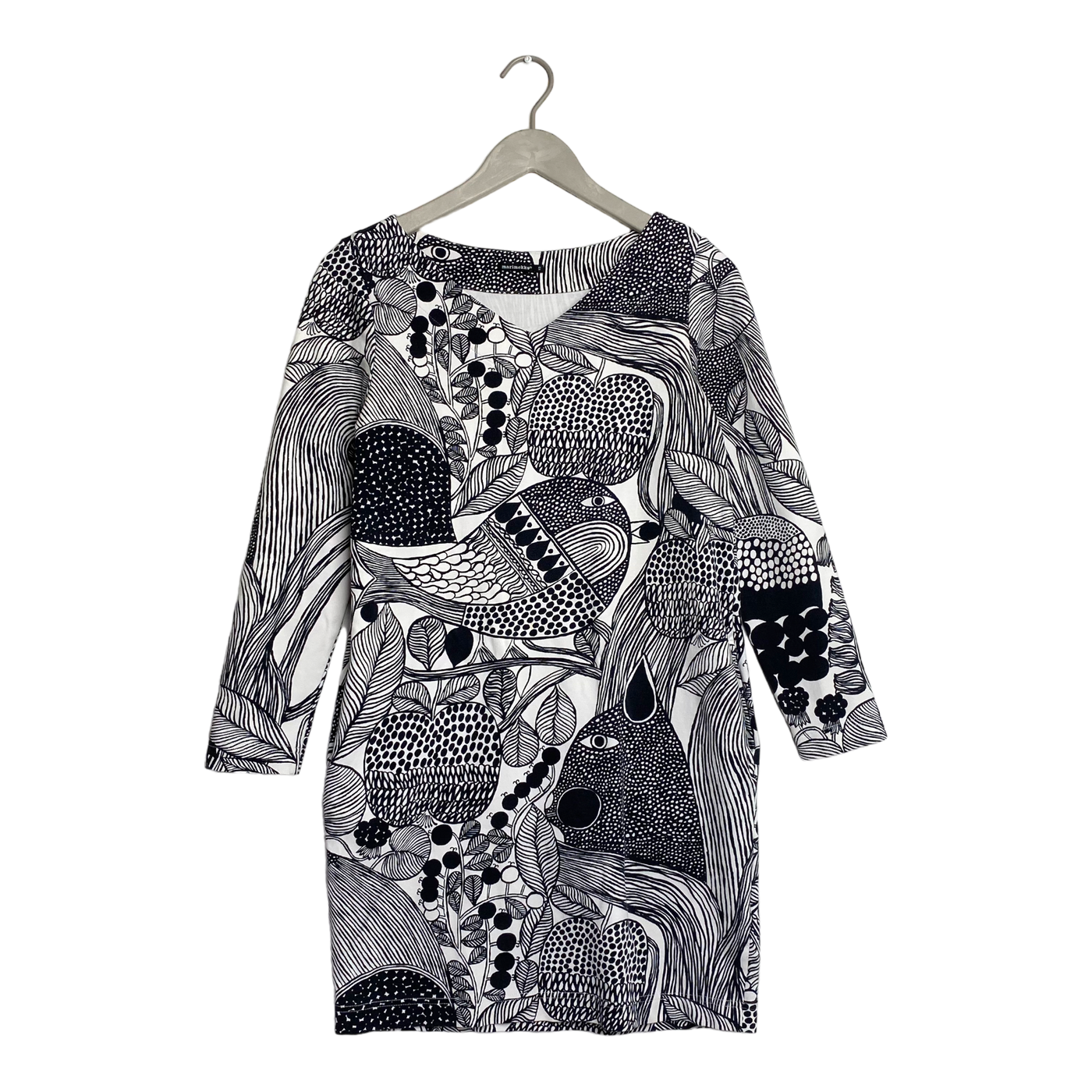 Marimekko kannas dress, black and white | woman XS