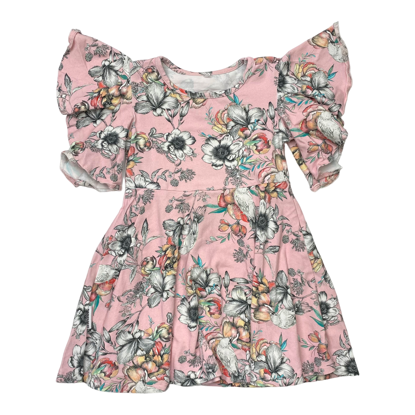 Metsola t-shirt dress, flower | 86/92cm