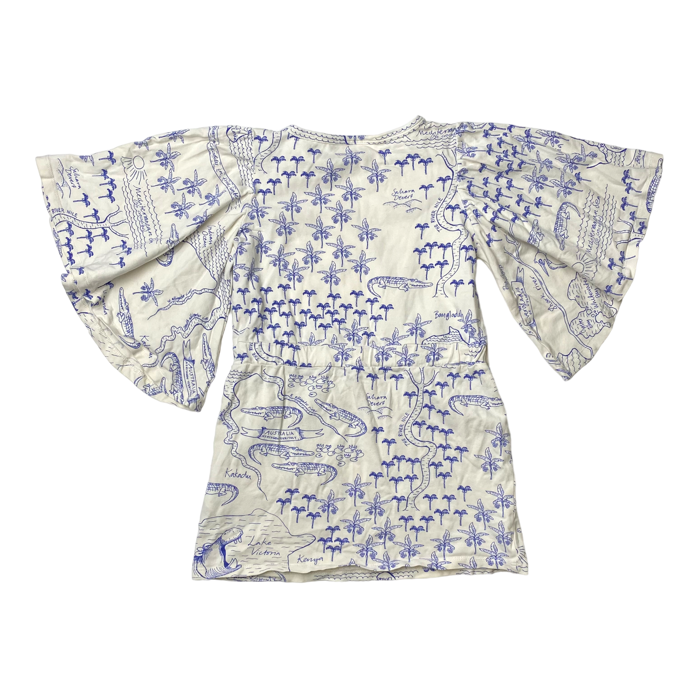 Mini Rodini tunic dress, croco map | 104/110cm