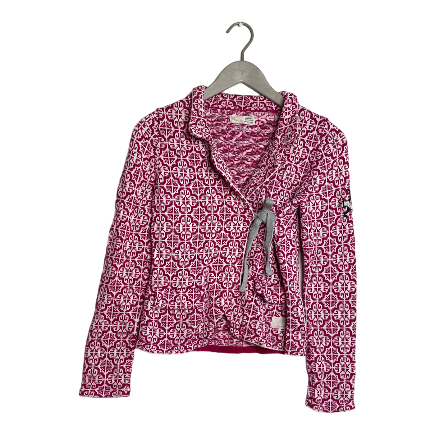 Odd Molly wrap cardigan, rasberry/white | woman S