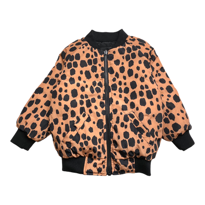 Huxbaby reversible bomber jacket, black/cheetah | 4 years