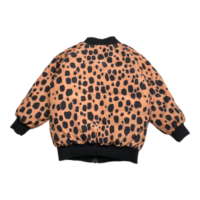 Huxbaby reversible bomber jacket, black/cheetah | 4 years