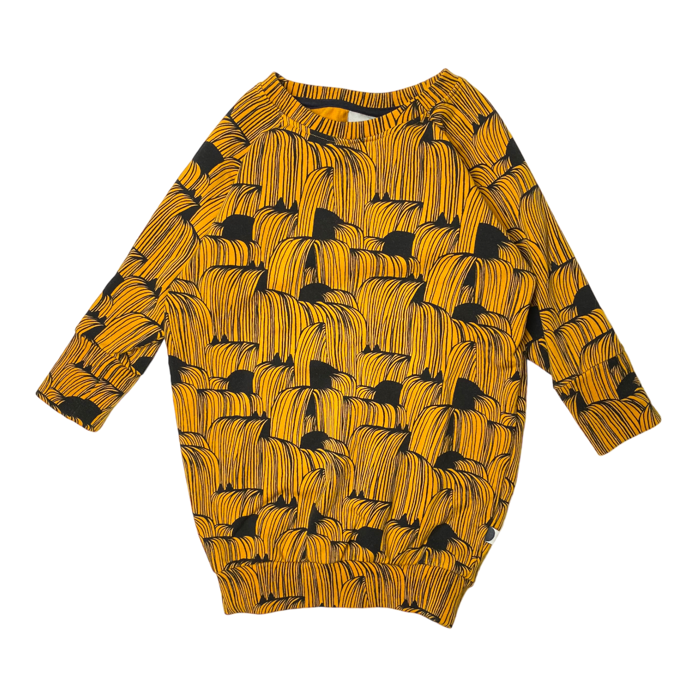 Papu sweat tunic shirt, yellow/black | 86/92cm