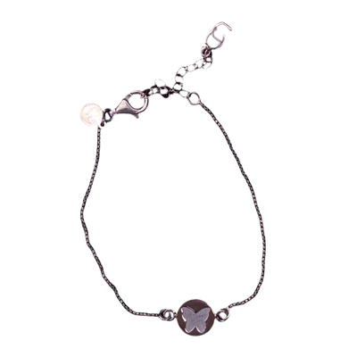 CU jewellery butterfly coin bracelet, black | onesize
