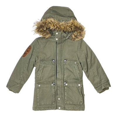 Molo winter jacket, moss green | 116cm