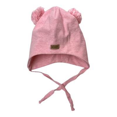 Kivat beanie with two poms, light pink | 5-8Y
