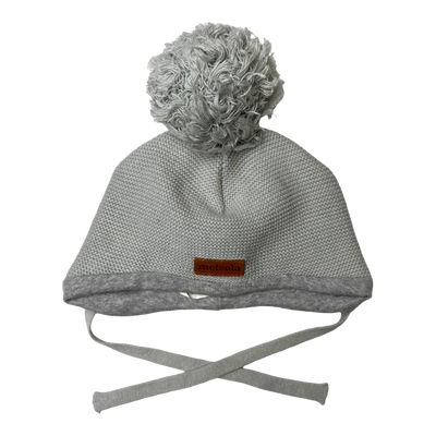 Metsola cotton knitted beanie, light grey | 6-12m