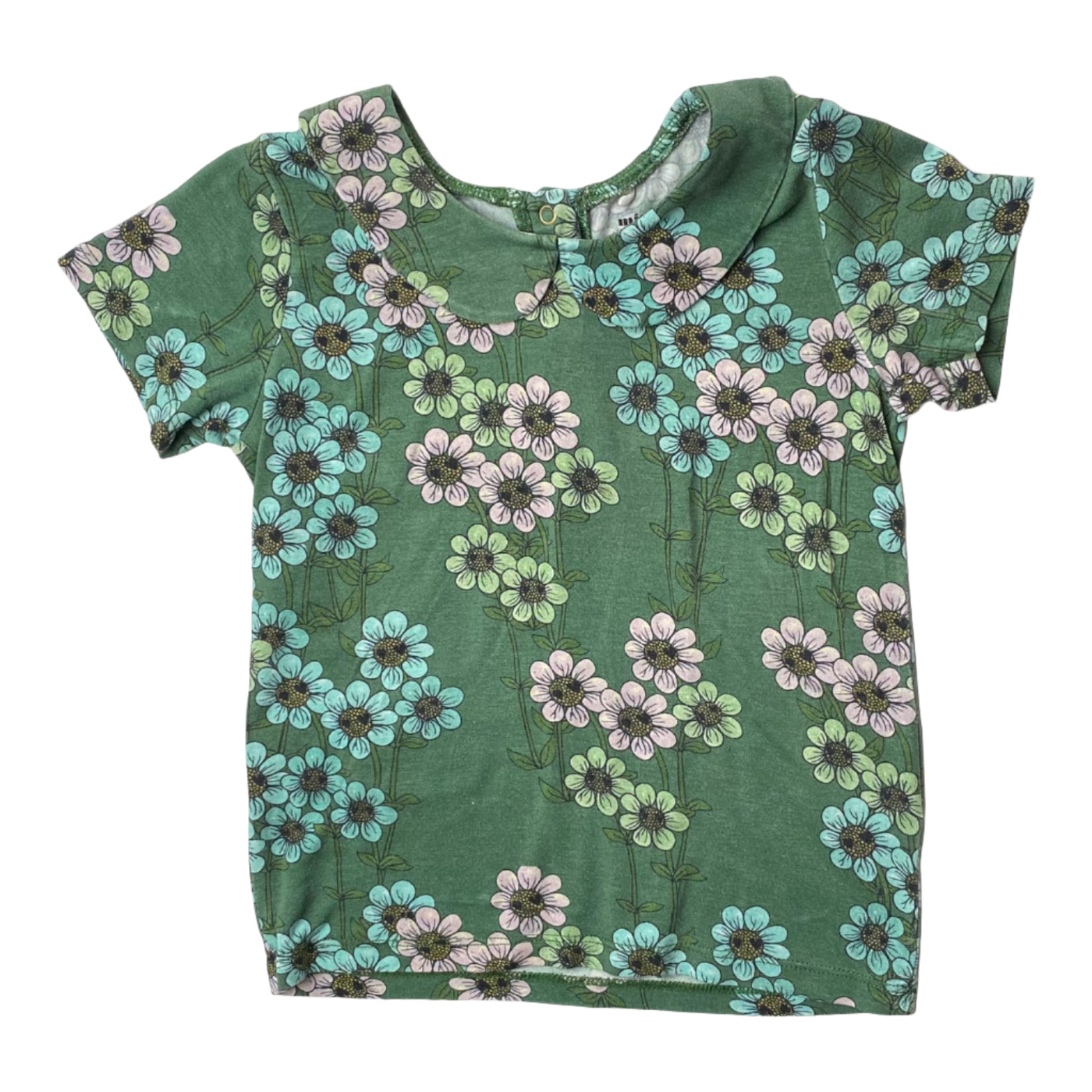 Mini Rodini collar t-shirt, flowers | 92/98cm