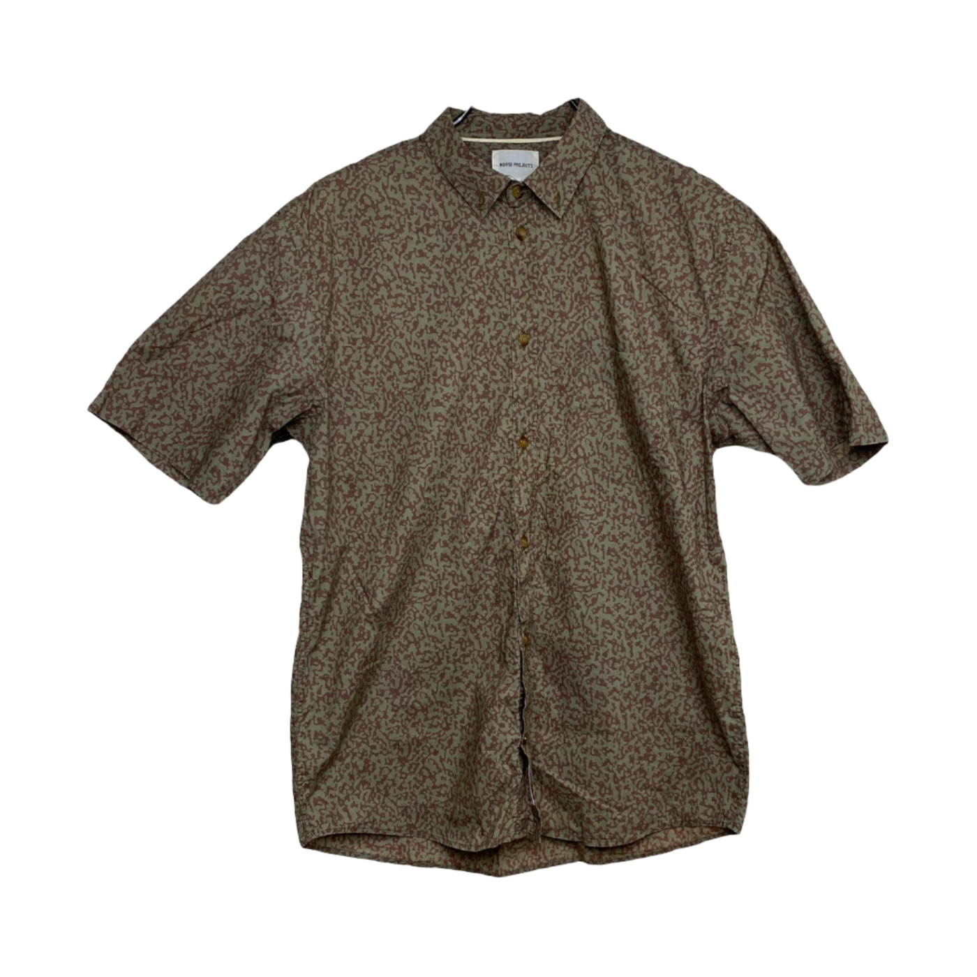 Norse Projects button up, moss green/coffee | man XL
