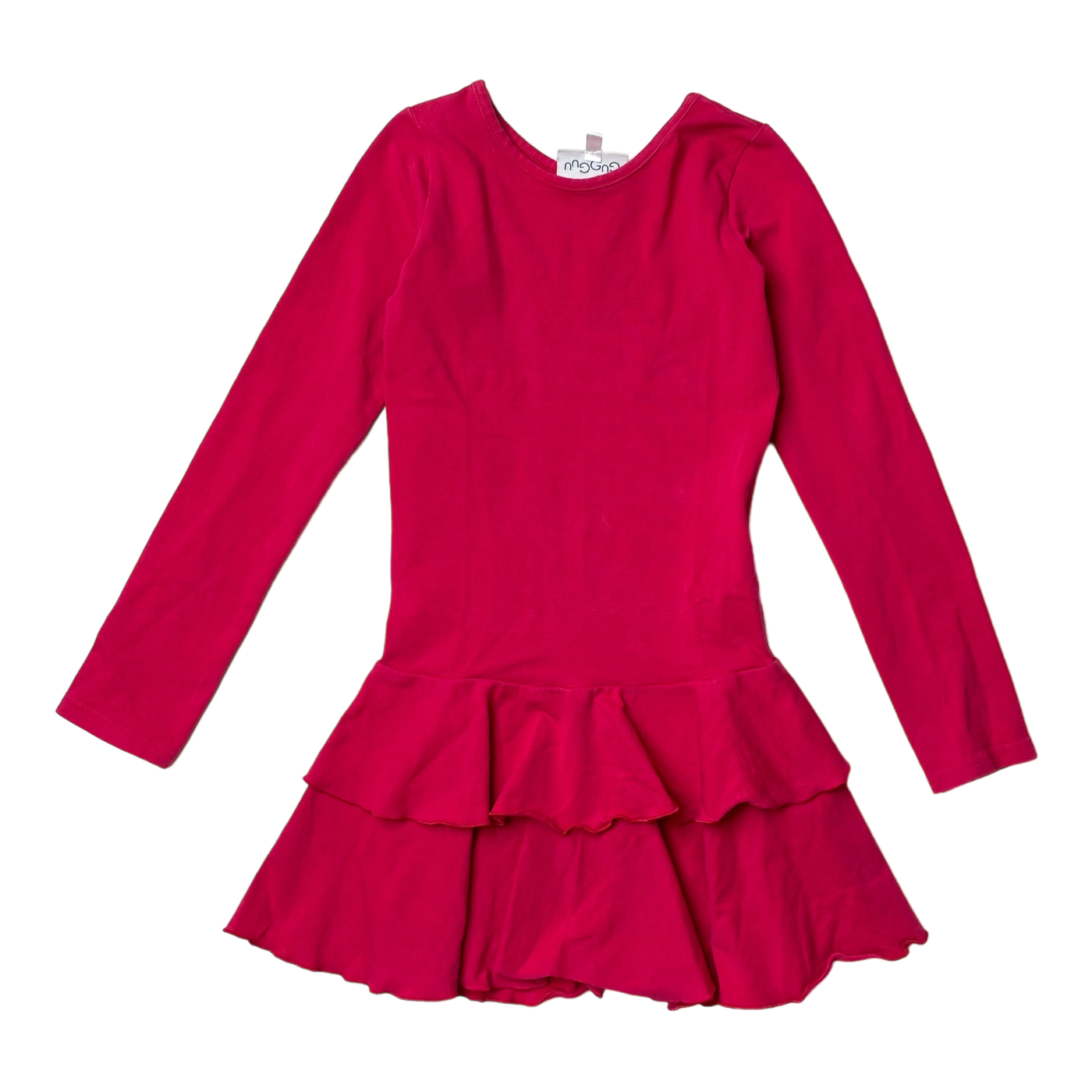 Gugguu frilla dress, raspberry | 122cm