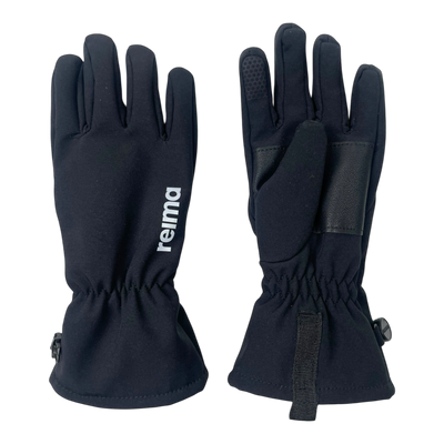 Reima softshell gloves, black | 6-8y