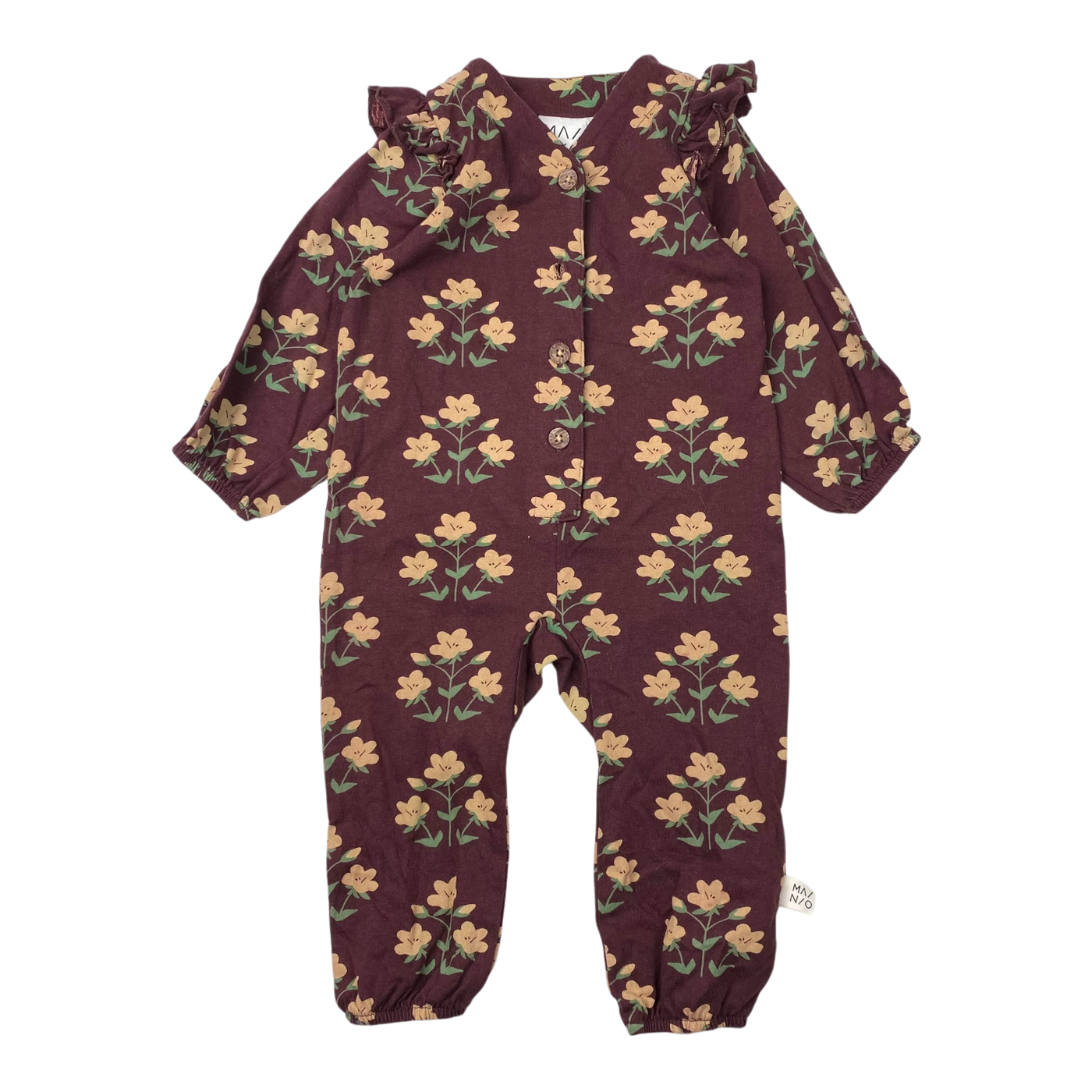 Mainio button jumpsuit, flowers | 62/68cm