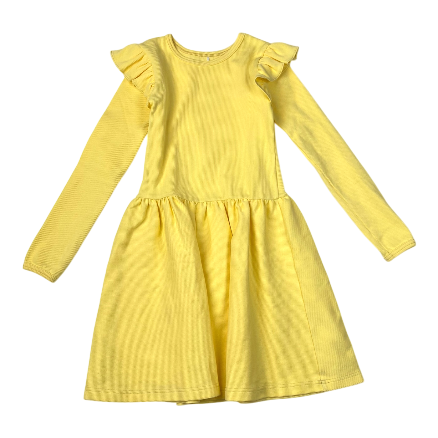 Metsola rib dress, yellow | 122/128cm