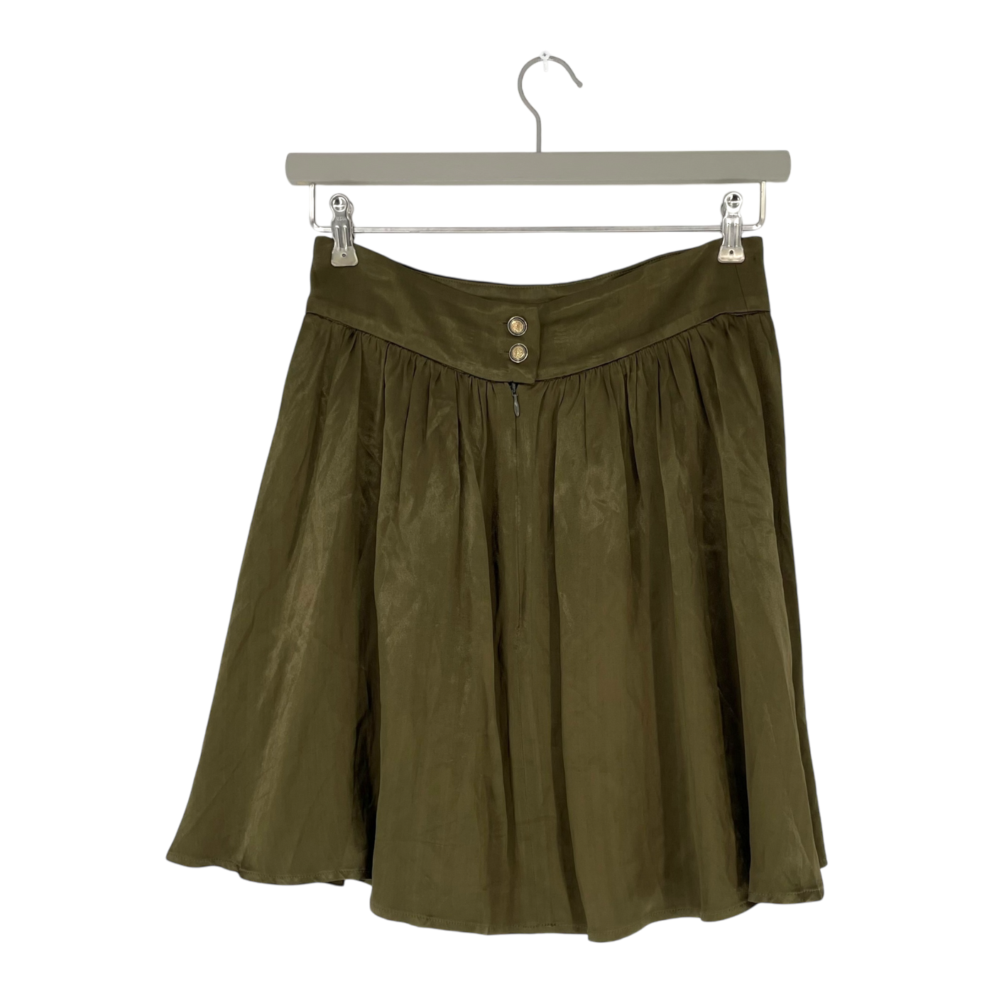 Ganni satin skirt, moss green | woman M