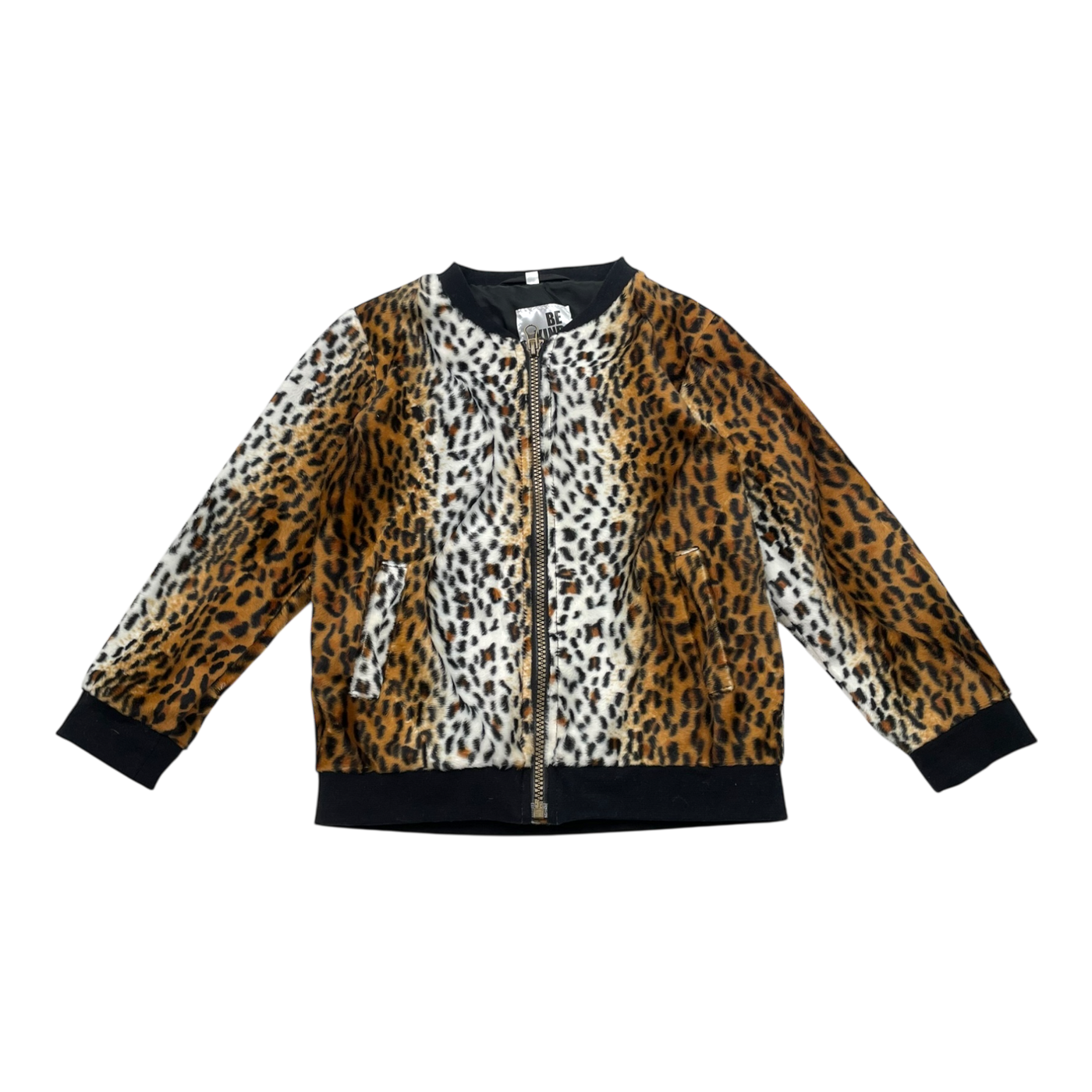 Vimma faux fur bomber jacket, leopard | 110cm