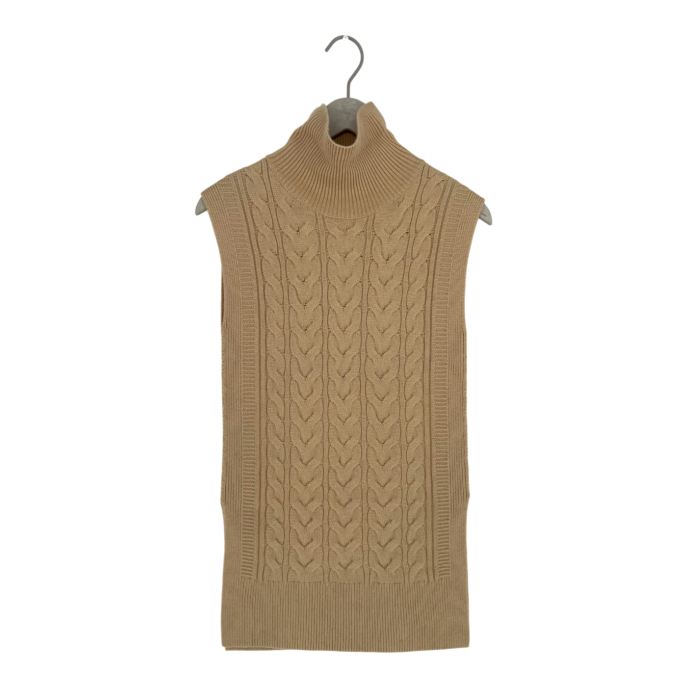COS knit polo vest, wheat | woman onesize