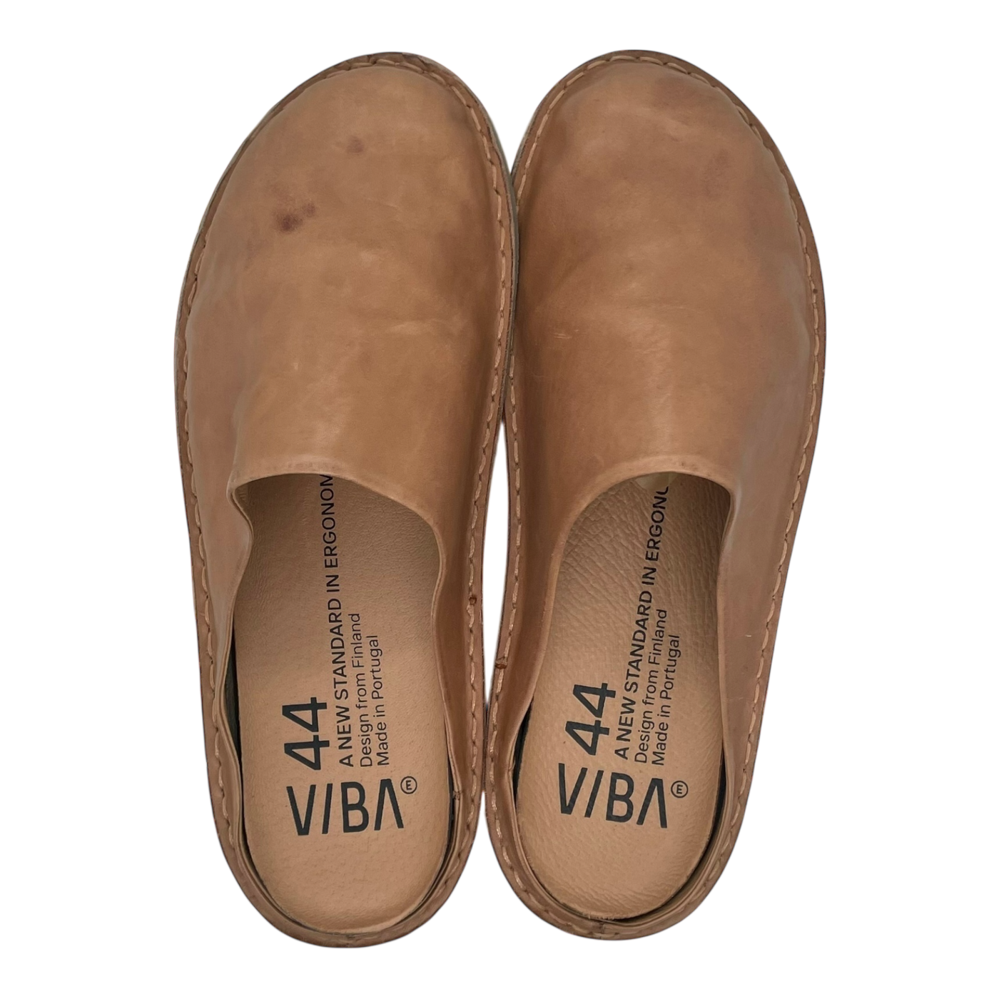 VIBAe Roma leather slippers, fawn tan | 44