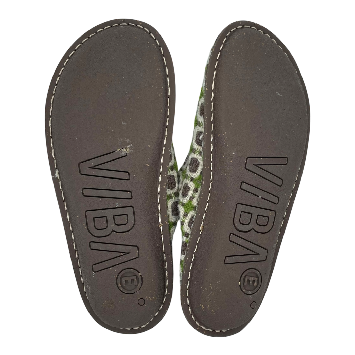 VIBAe Roma wool slippers, green/brown | 45