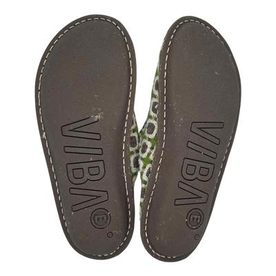 VIBAe Roma wool slippers, green/brown | 45
