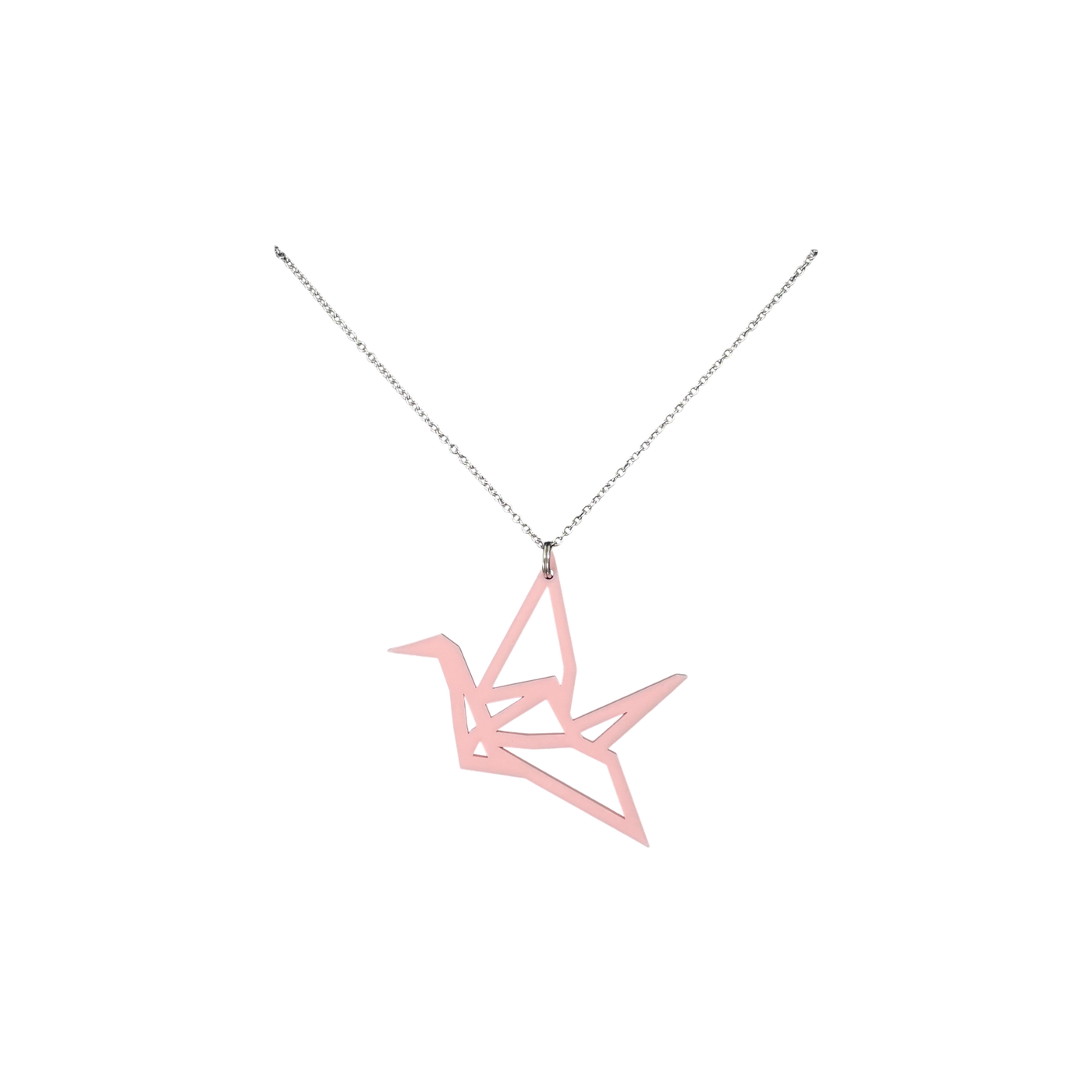 Yo Zen origami swan necklace, pink