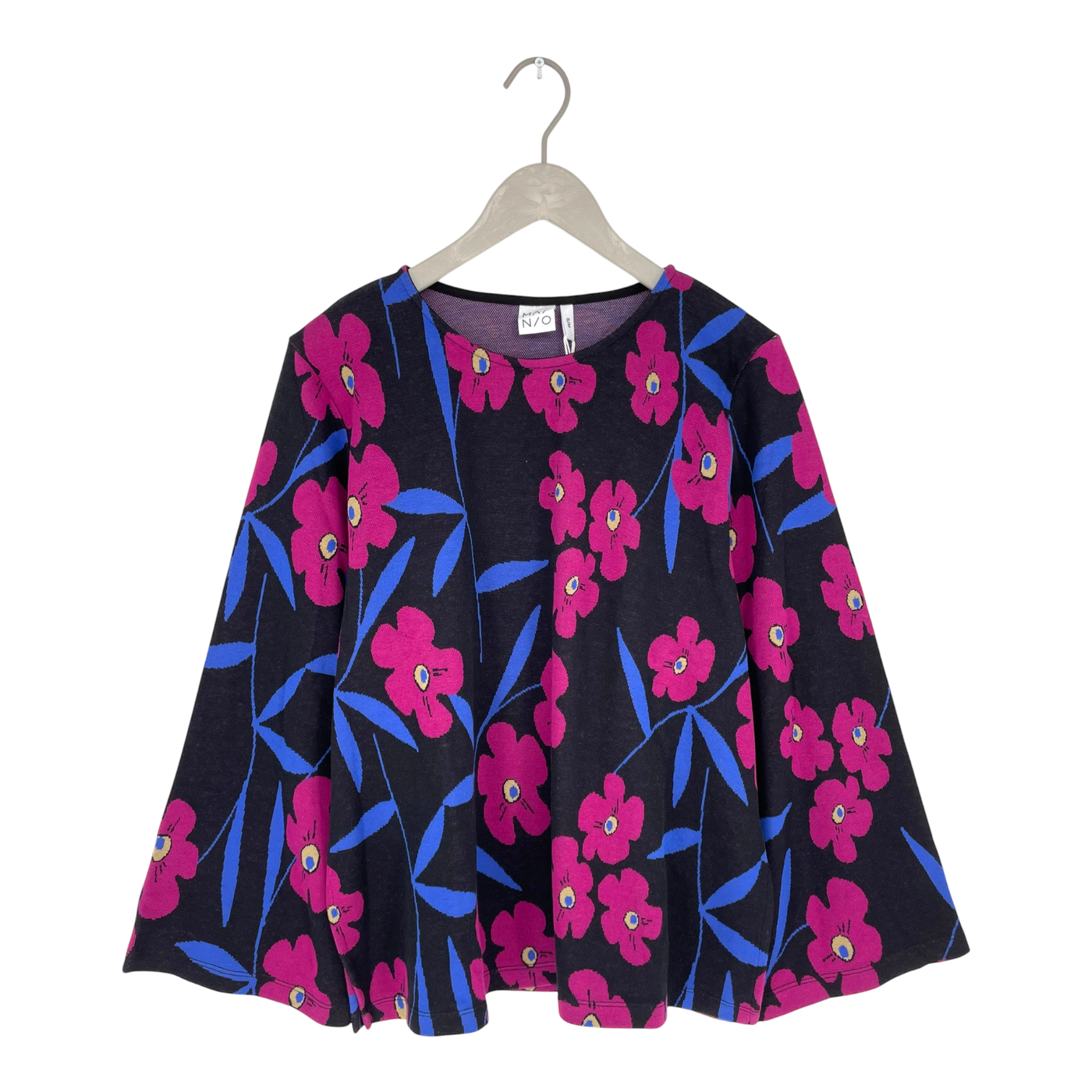 Mainio jacquard knit shirt, mysterious blooms | woman S/M