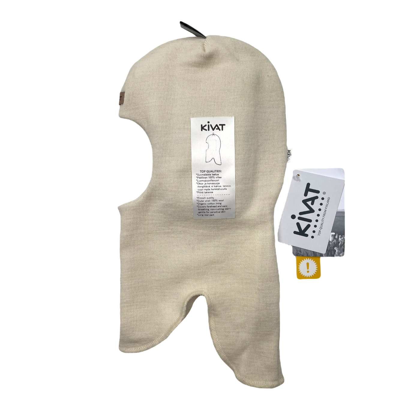 Kivat wool balaclava, cream white | 2-4y
