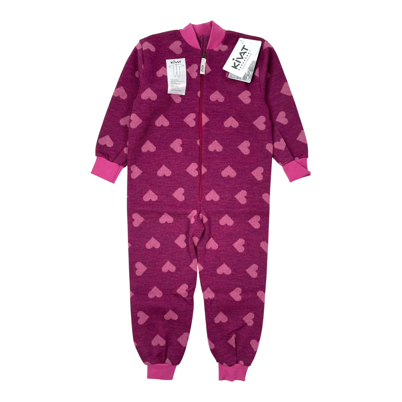 Kivat wool overall, hearts | 110cm