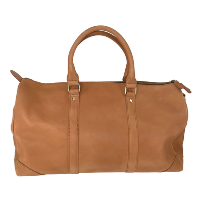 Holzrichter leather weekender duffel bag, caramel