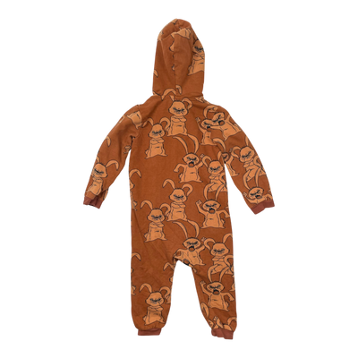 Mainio hooded sweat jumpsuit, bunny | 86/92cm