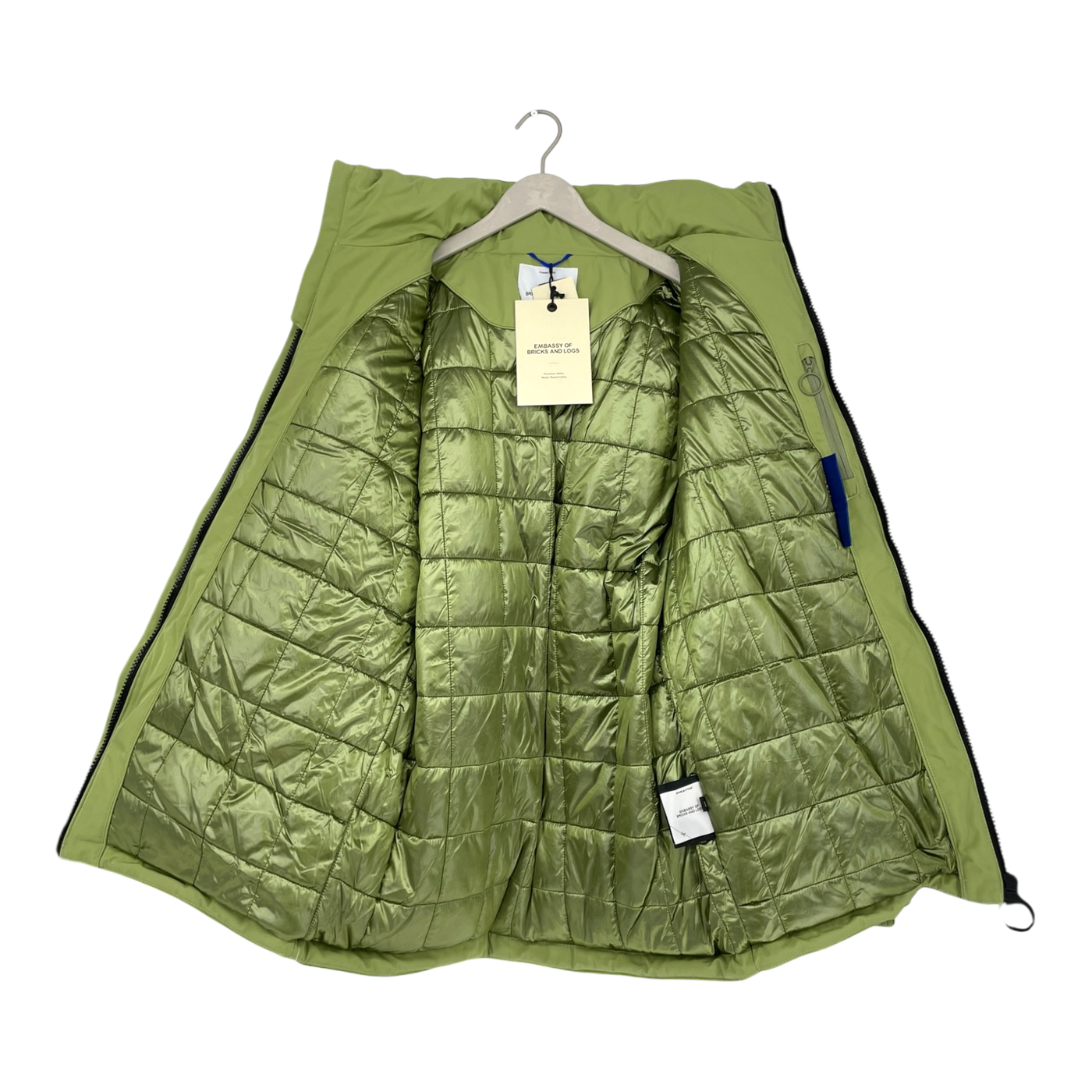 Embassy of Bricks and Logs haddock parka jacket, moss green | unisex L