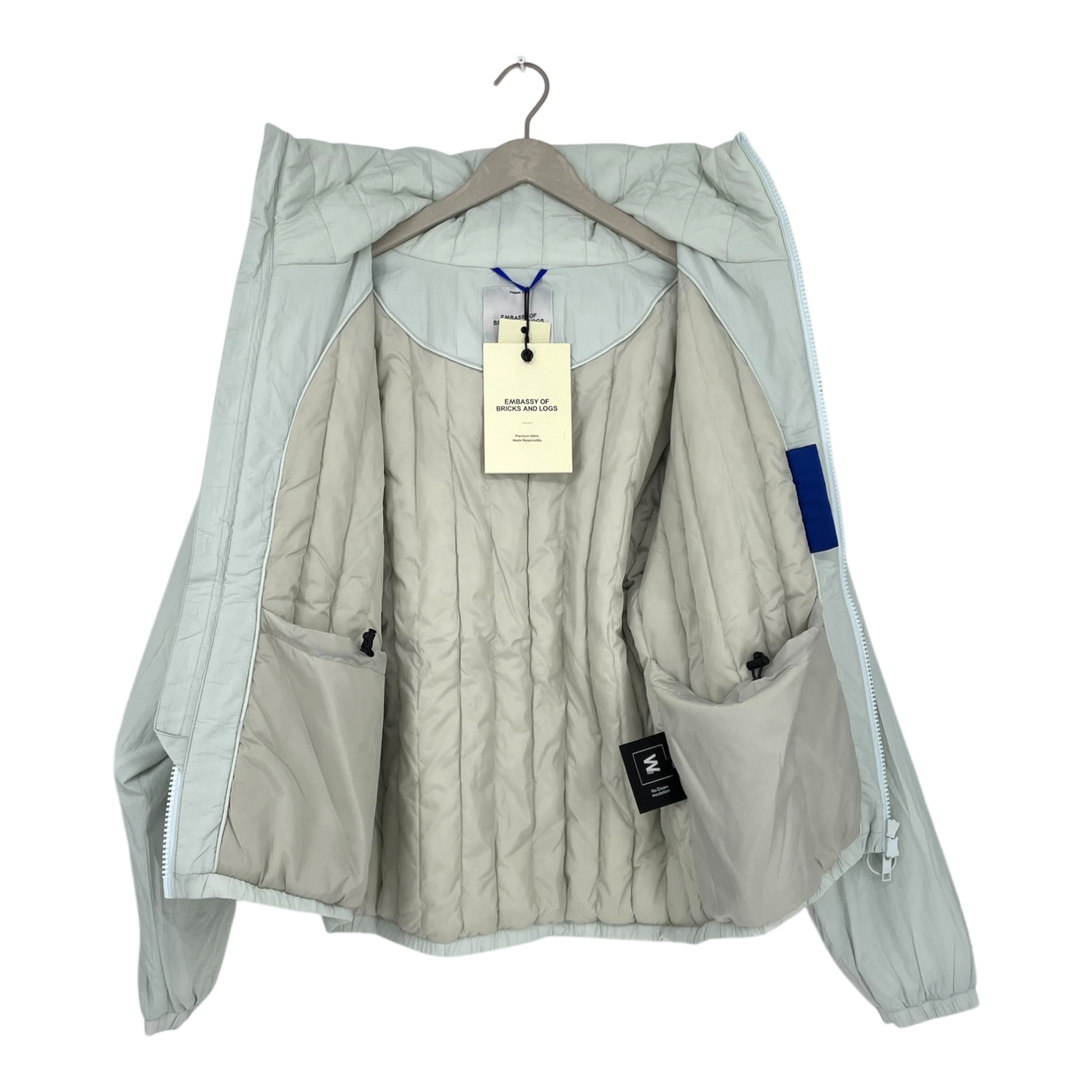 Embassy of Bricks and Logs tatlow puffer jacket, ice blue | unisex L